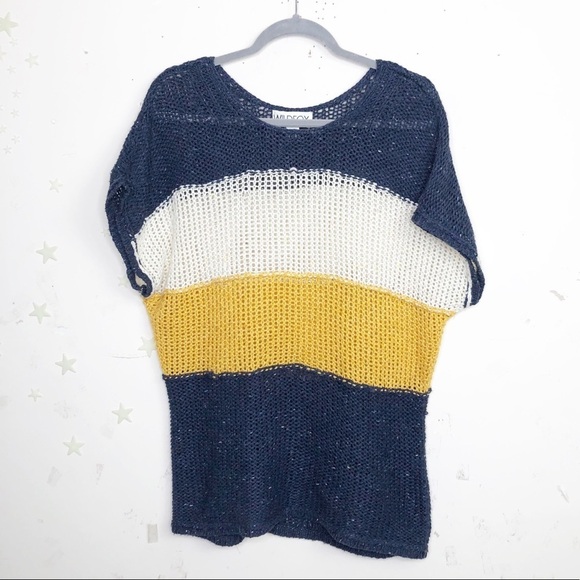 𝅺Wildfox estate striped blocked open knit sweater - Picture 8 of 12